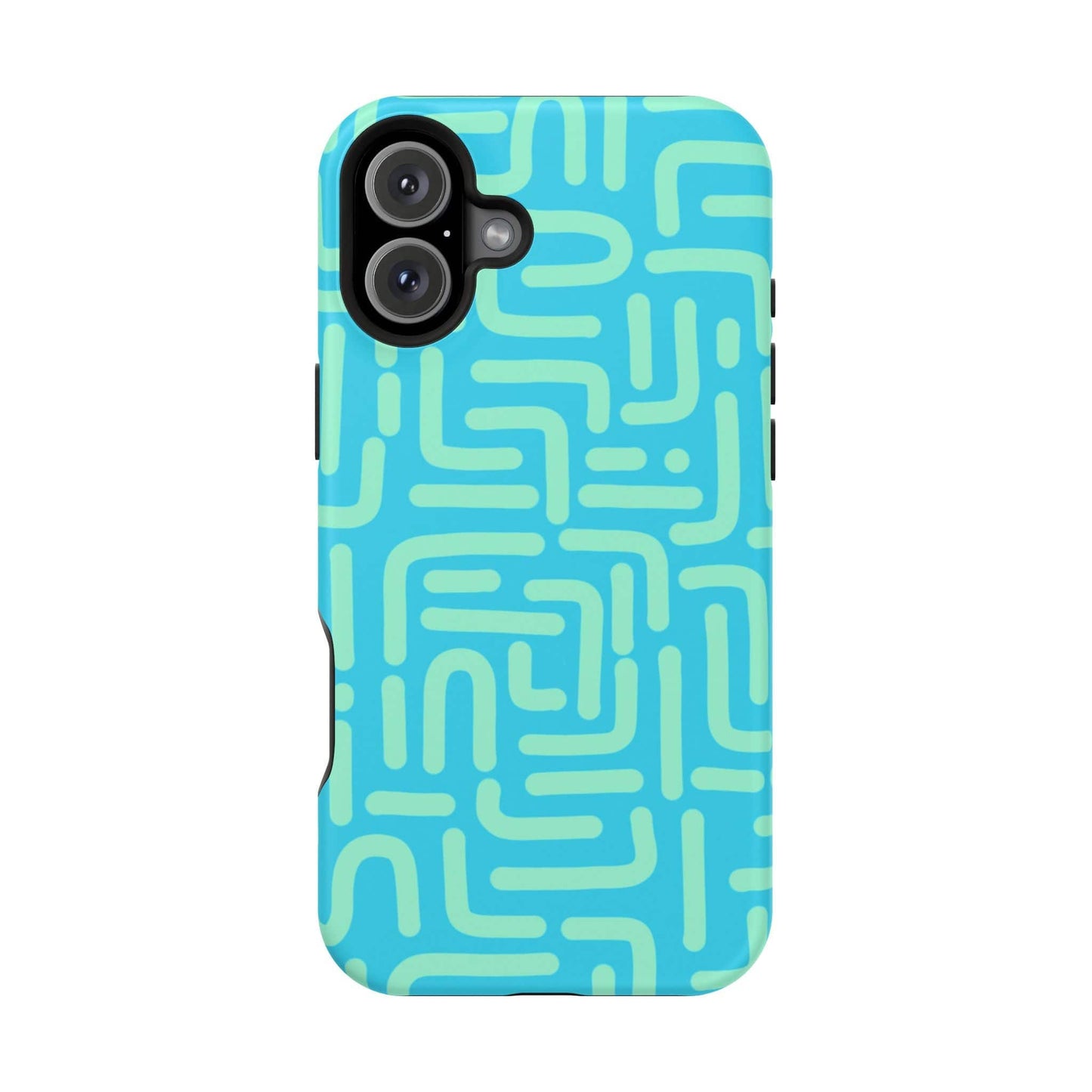 Phone Case iPhone 16 Plus Aqua Circuit