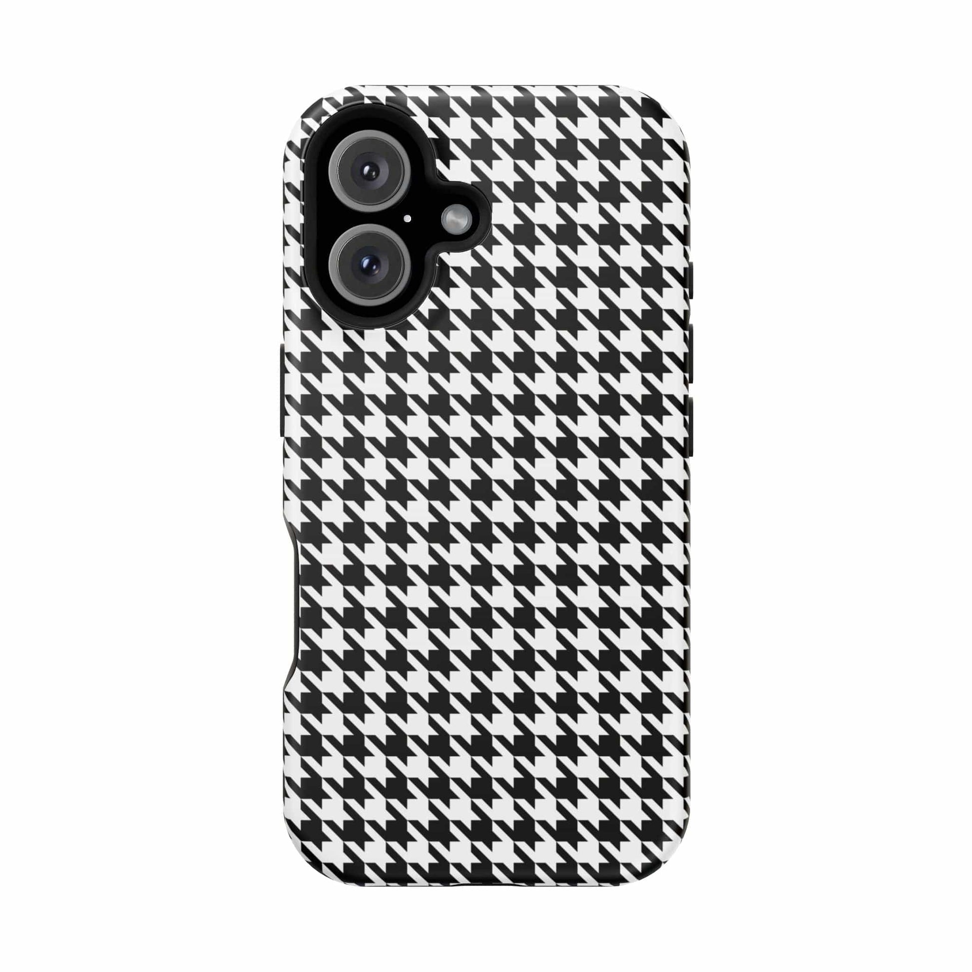 Phone Case iPhone 16 B&W Houndtooth