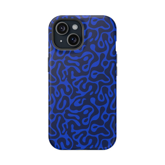 Phone Case iPhone 15 Blue Fluid Maze