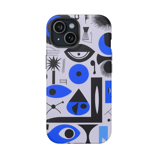 Phone Case iPhone 15 Blue Mystic Marks