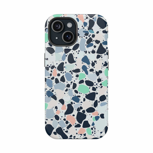 Phone Case iPhone 15 Cool Breeze Terrazzo