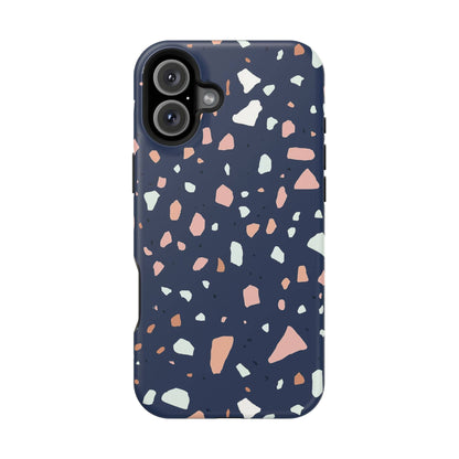 Phone Case iPhone 16 Plus Dusk Pebble Terrazzo