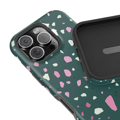 Phone Case Emerald Blush Terrazzo