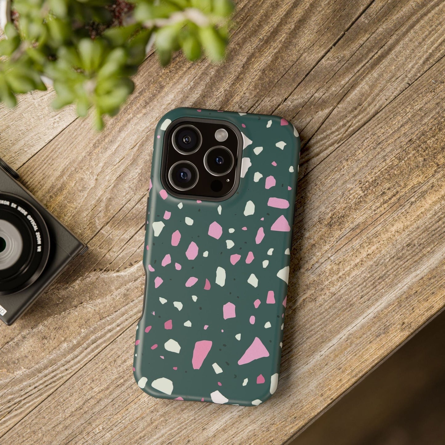 Phone Case Emerald Blush Terrazzo