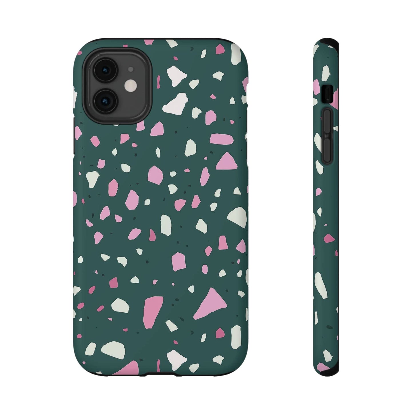 Phone Case iPhone 11 Emerald Blush Terrazzo