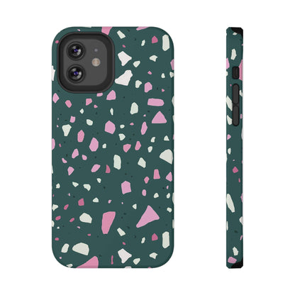 Phone Case iPhone 12 Emerald Blush Terrazzo