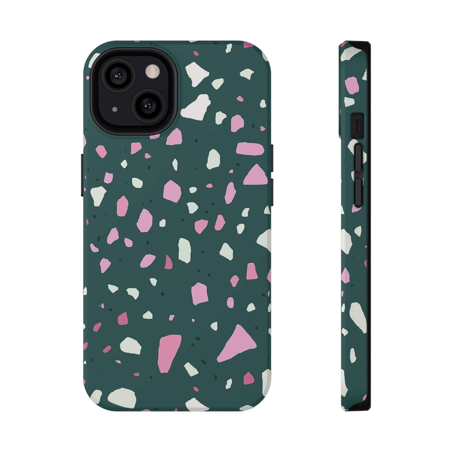 Phone Case iPhone 13 Emerald Blush Terrazzo