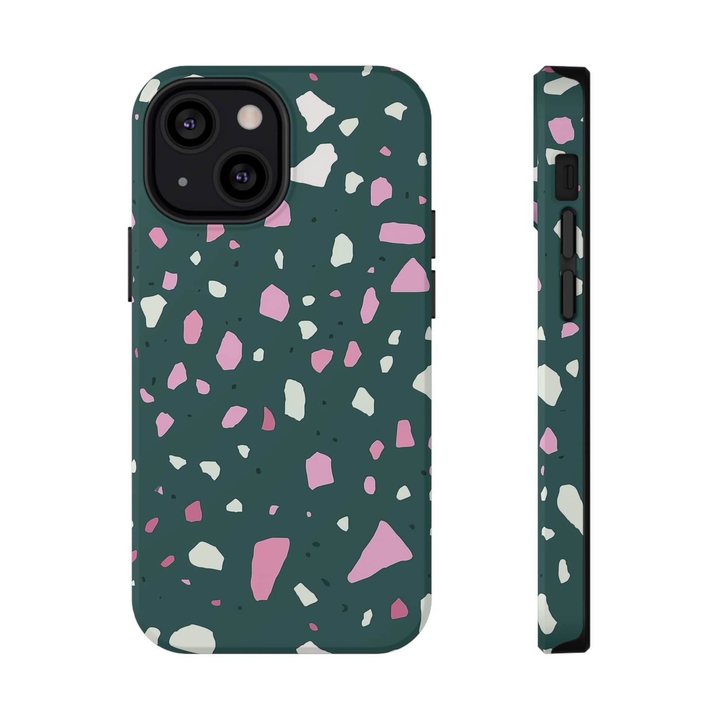 Phone Case iPhone 13 Mini Emerald Blush Terrazzo