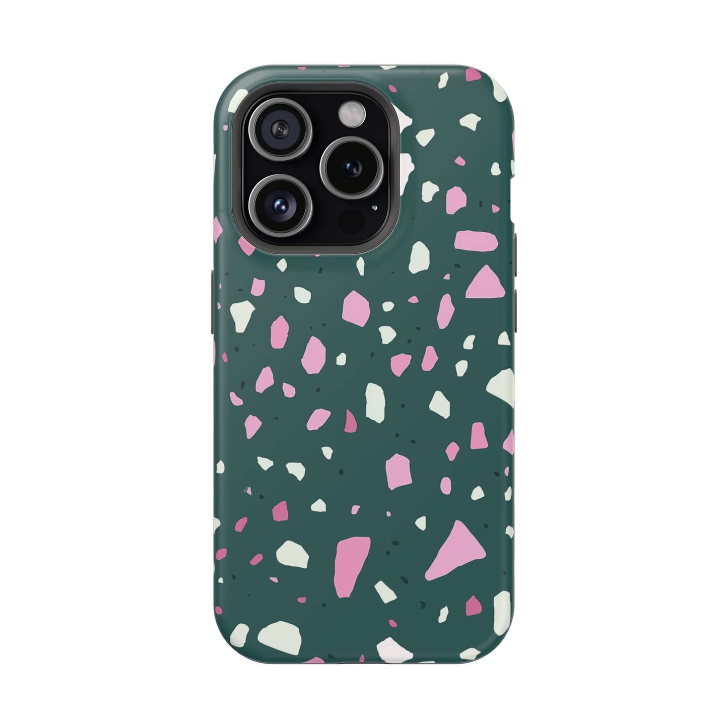 Phone Case iPhone 15 Pro Emerald Blush Terrazzo