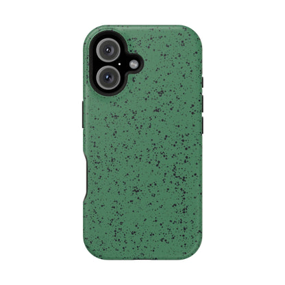 Phone Case iPhone 16 Green Speckle Spatter