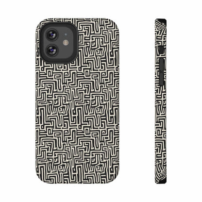 Phone Case iPhone 12 Mini Monochrome Labyrinth