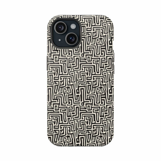 Phone Case iPhone 15 Monochrome Labyrinth