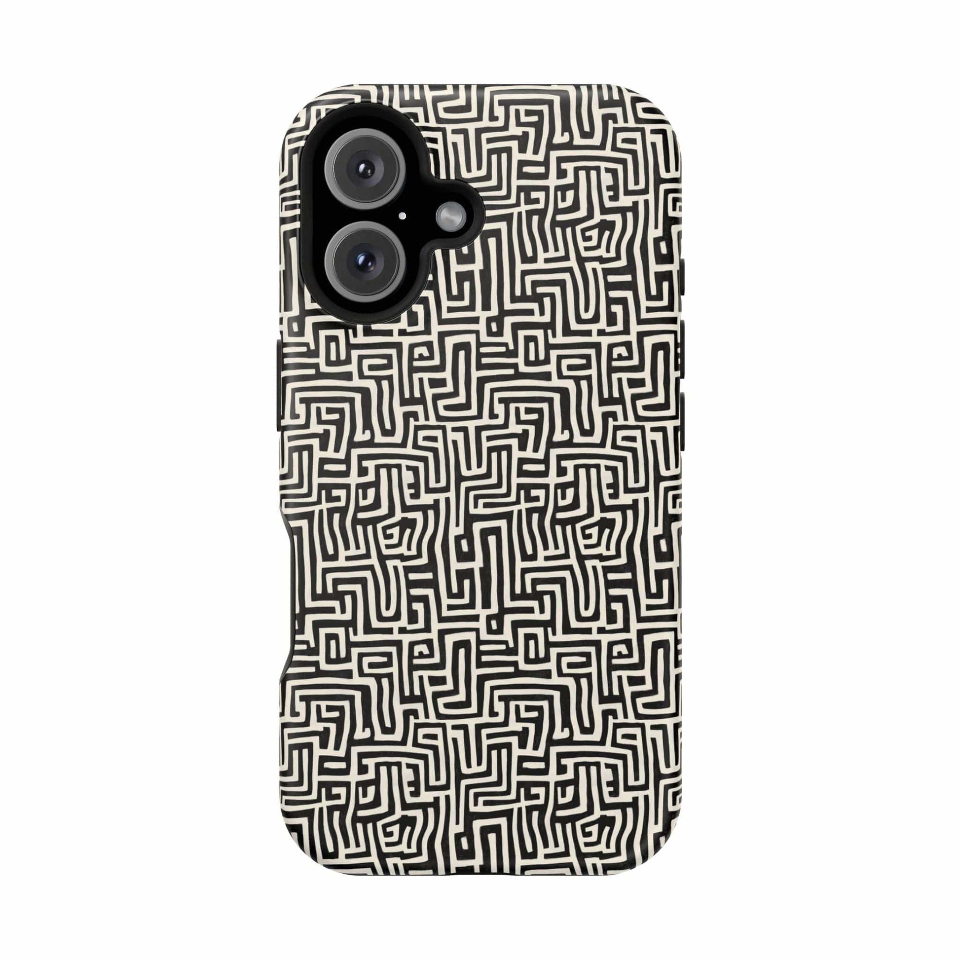 Phone Case iPhone 16 Monochrome Labyrinth