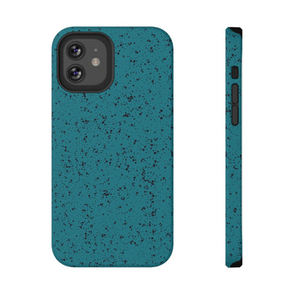 Phone Case iPhone 12 Teal Speckle Spatter