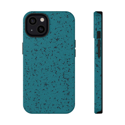 Phone Case iPhone 13 Teal Speckle Spatter