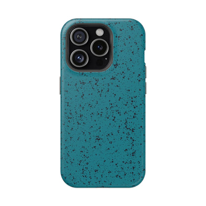 Phone Case iPhone 15 Pro Teal Speckle Spatter