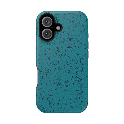 Phone Case iPhone 16 Teal Speckle Spatter